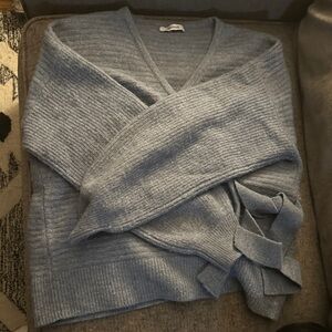 Madewell Soft Heather Gray V-Neck Sweater